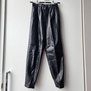 Vintage Leather High Waisted Trouser Pants